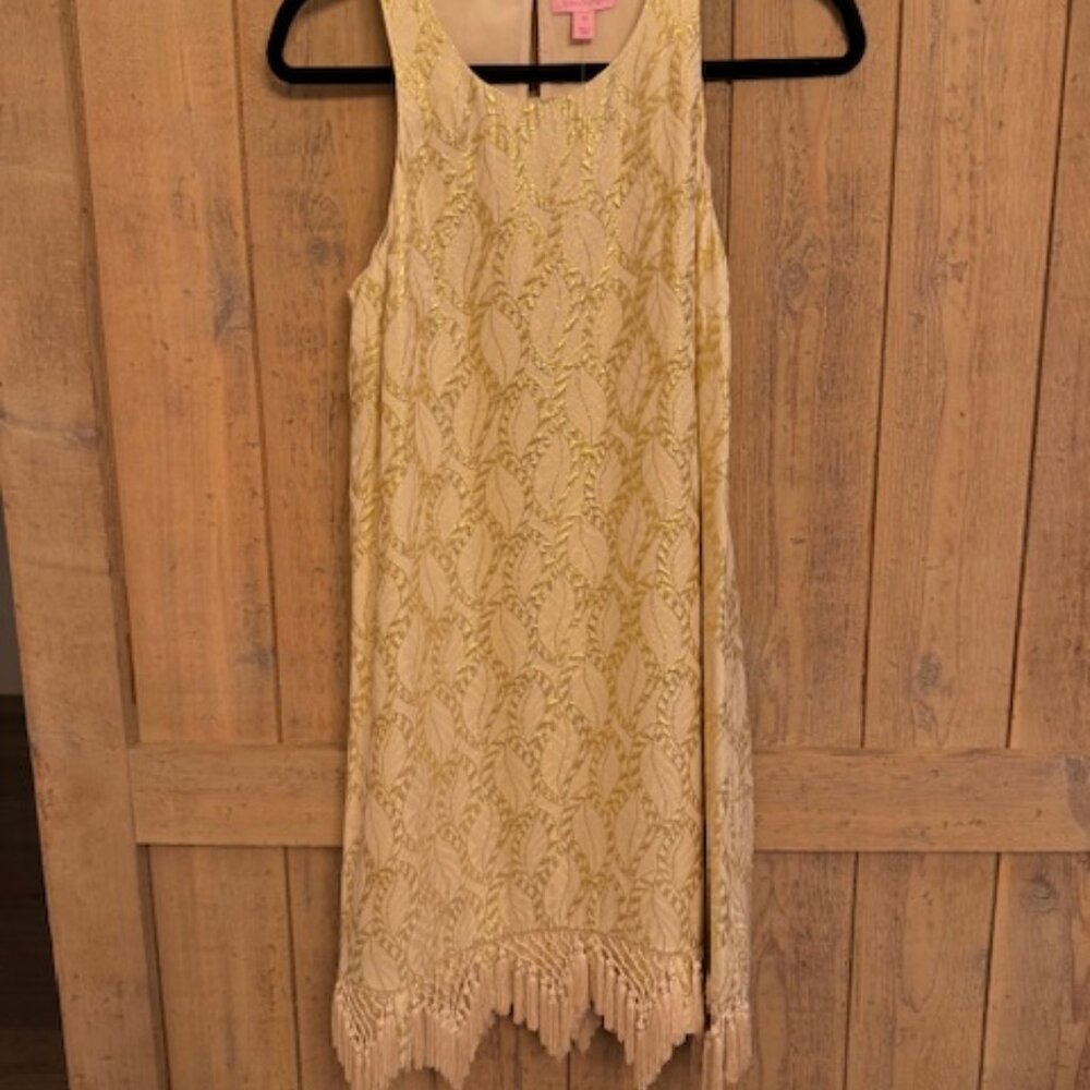 Lilly Pulitzer Gold Dress Shift Dress, XS